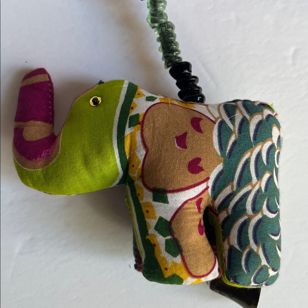 Elephant Garland World Market Handcrafted Fabric Beads Bell - Picture 7 of 10